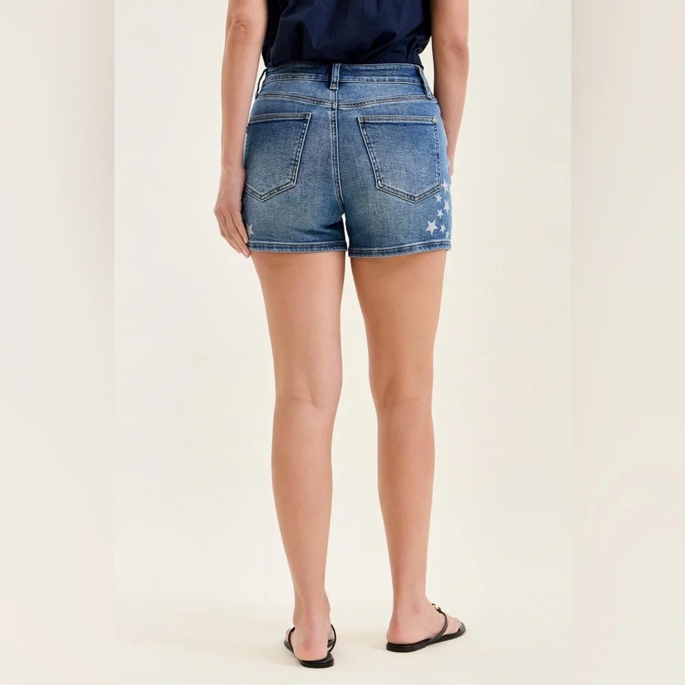 Judy Blue High Rise Slim Star Splatter Jean Shorts